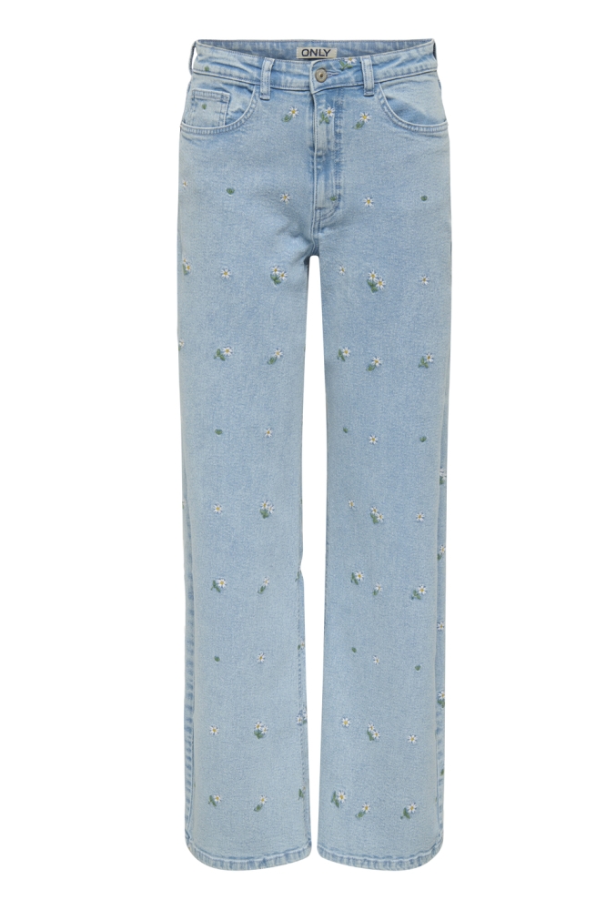 ONLJUICY HW WIDE EMB DNM AKM 15357587 LIGHT BLUE DENIM/EMB